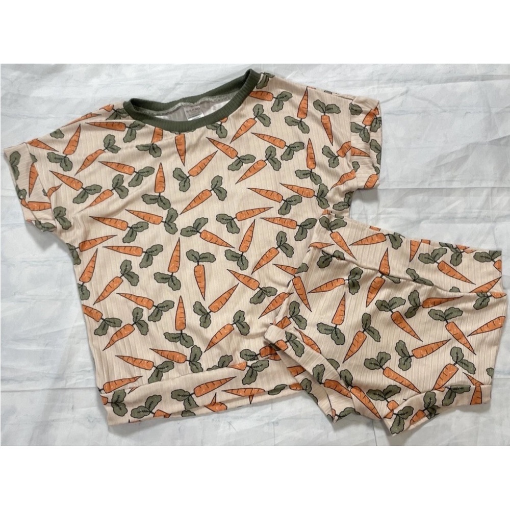 Wild Ro Stitches Clothing Carrots‎ Top Short Sleeve & Short Bloomer Set Kids 4T